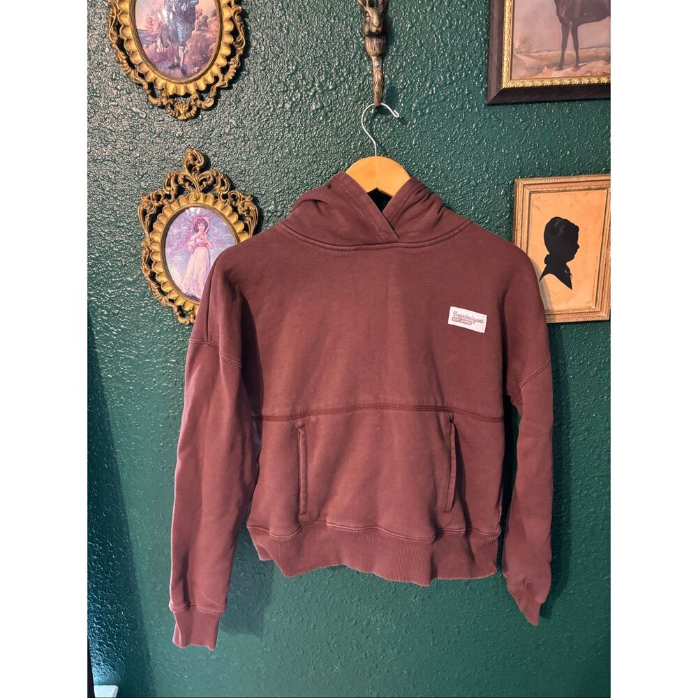Bearded Goat Brown Cropped Hoodie Baggy Size Medium